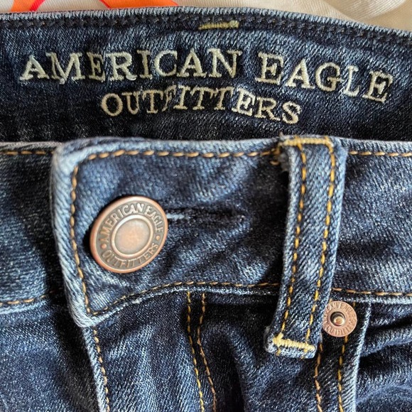 American Eagle Cuffed Dark Wash Womens Cotton Stretch 5 Pocket Shorts 6 - Picture 4 of 6